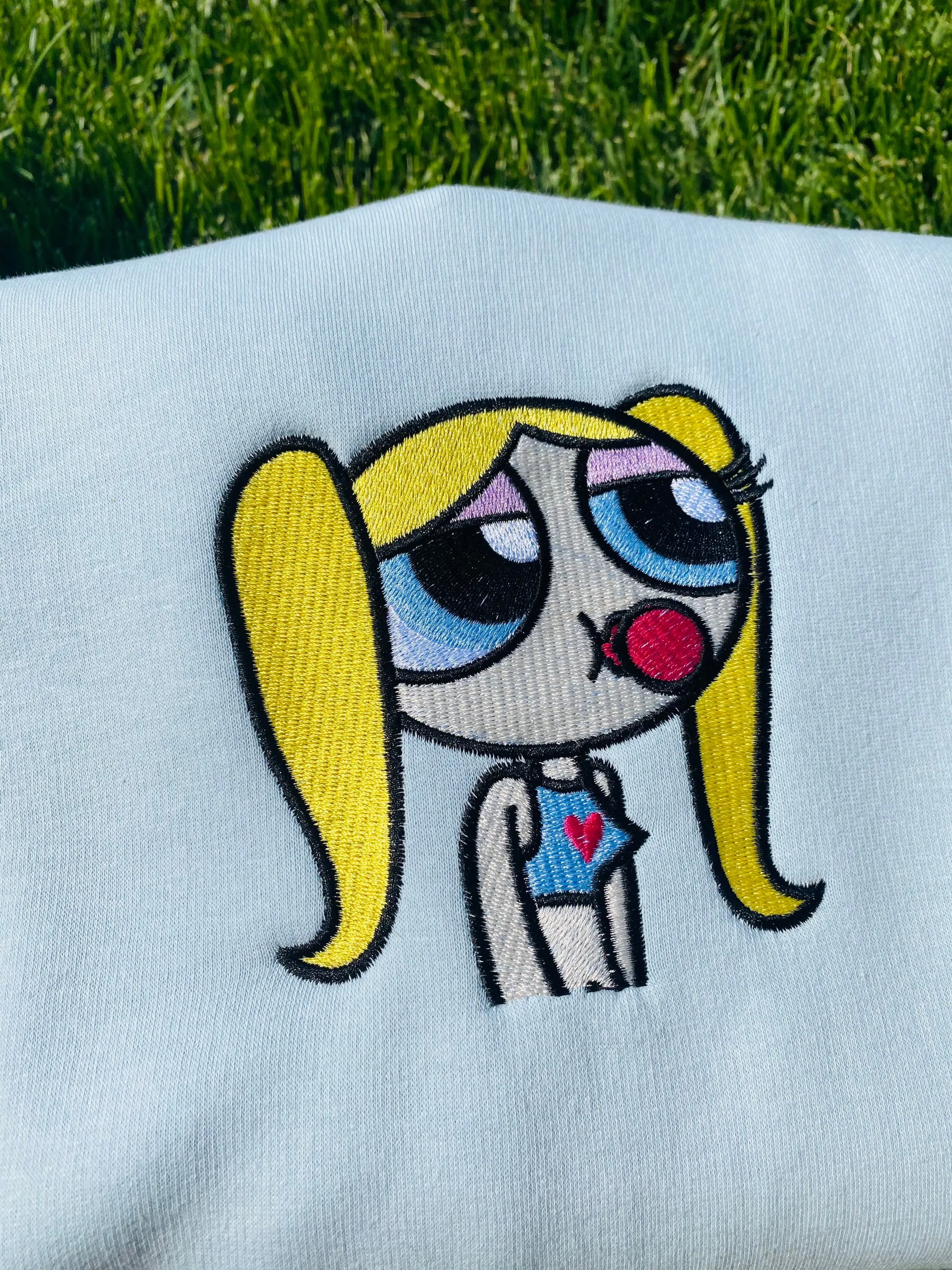 Embroidered  Sweatshirt, Embroidery, Powerpuff Girls,Bubbles sweatshirt, Sweatshirt, Gift for her