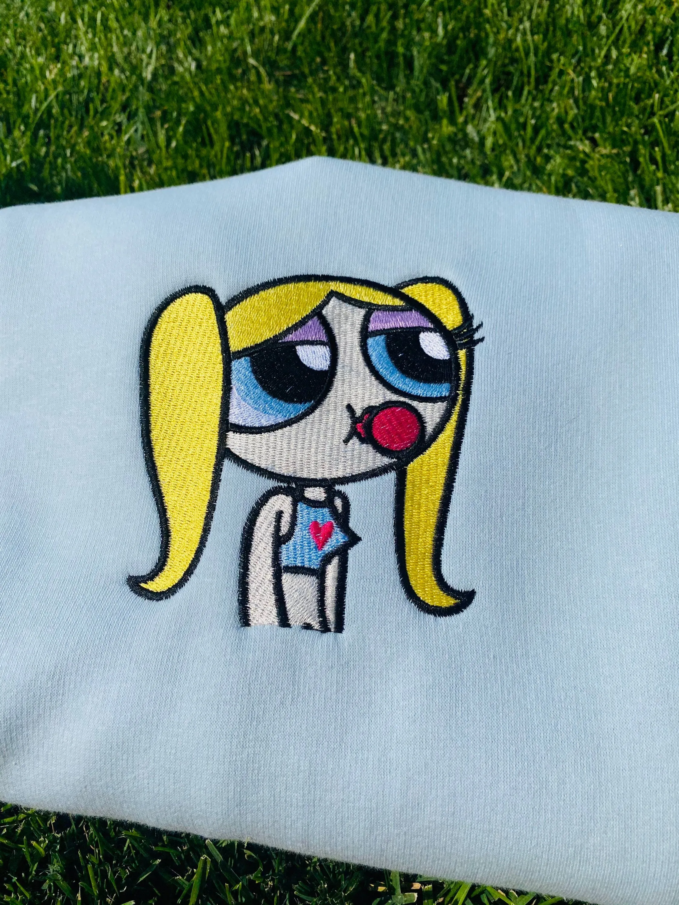 Embroidered  Sweatshirt, Embroidery, Powerpuff Girls,Bubbles sweatshirt, Sweatshirt, Gift for her