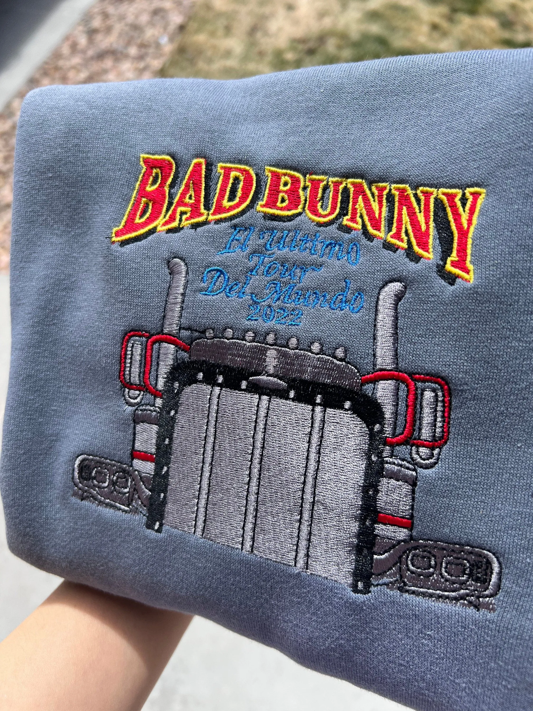 Eutdm bunny|El último tour del mundo Bad Bunny Embroidered Sweatshirt | Bad Bunny Yonagumi Embroidered Sweatshirts