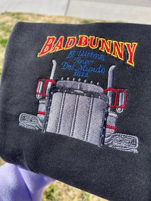 Eutdm bunny|El último tour del mundo Bad Bunny Embroidered Sweatshirt | Bad Bunny Yonagumi Embroidered Sweatshirts