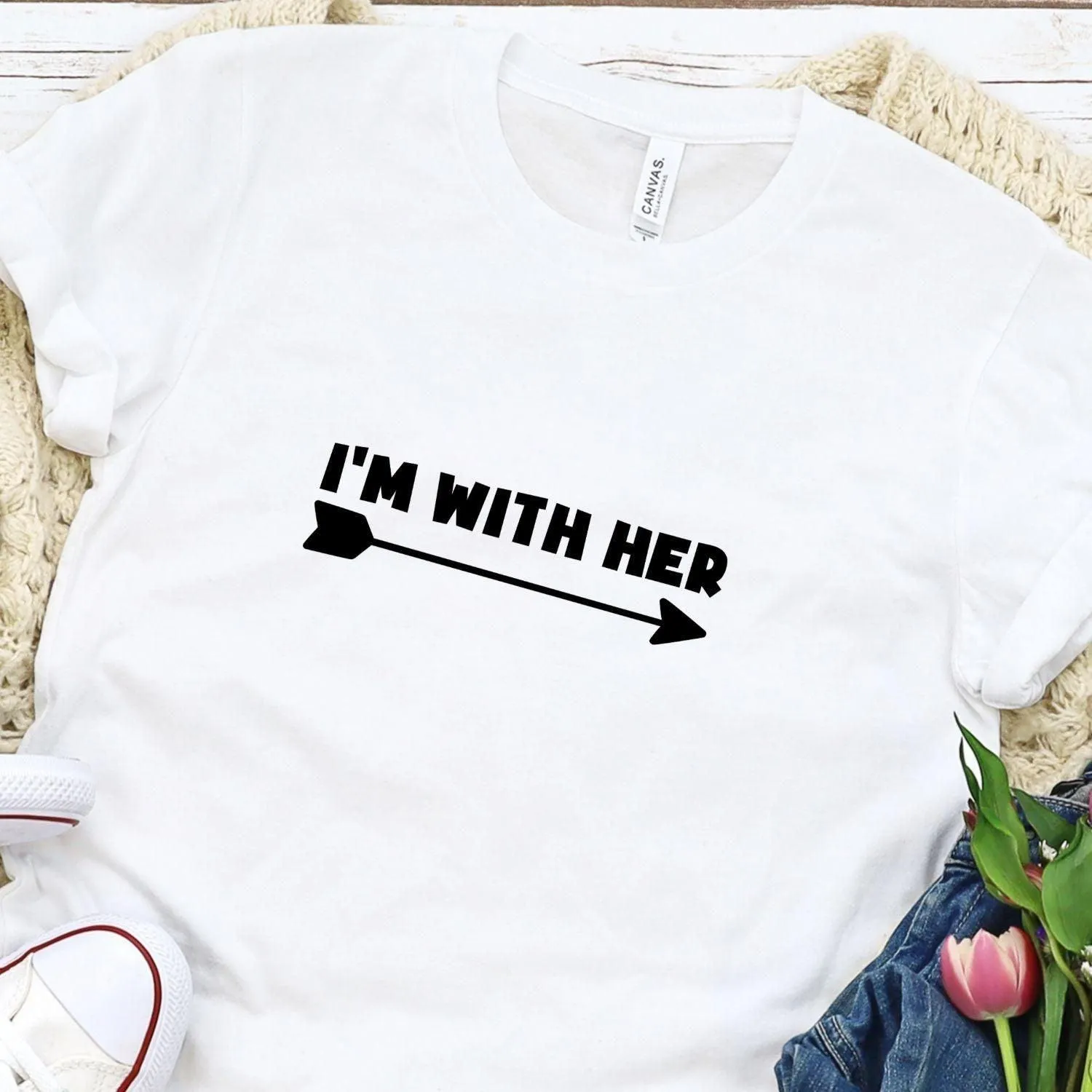 Gift for Lovebirds: Coordinated Outfits - 'I'm With Her' & 'I'm With Him' Combo Set