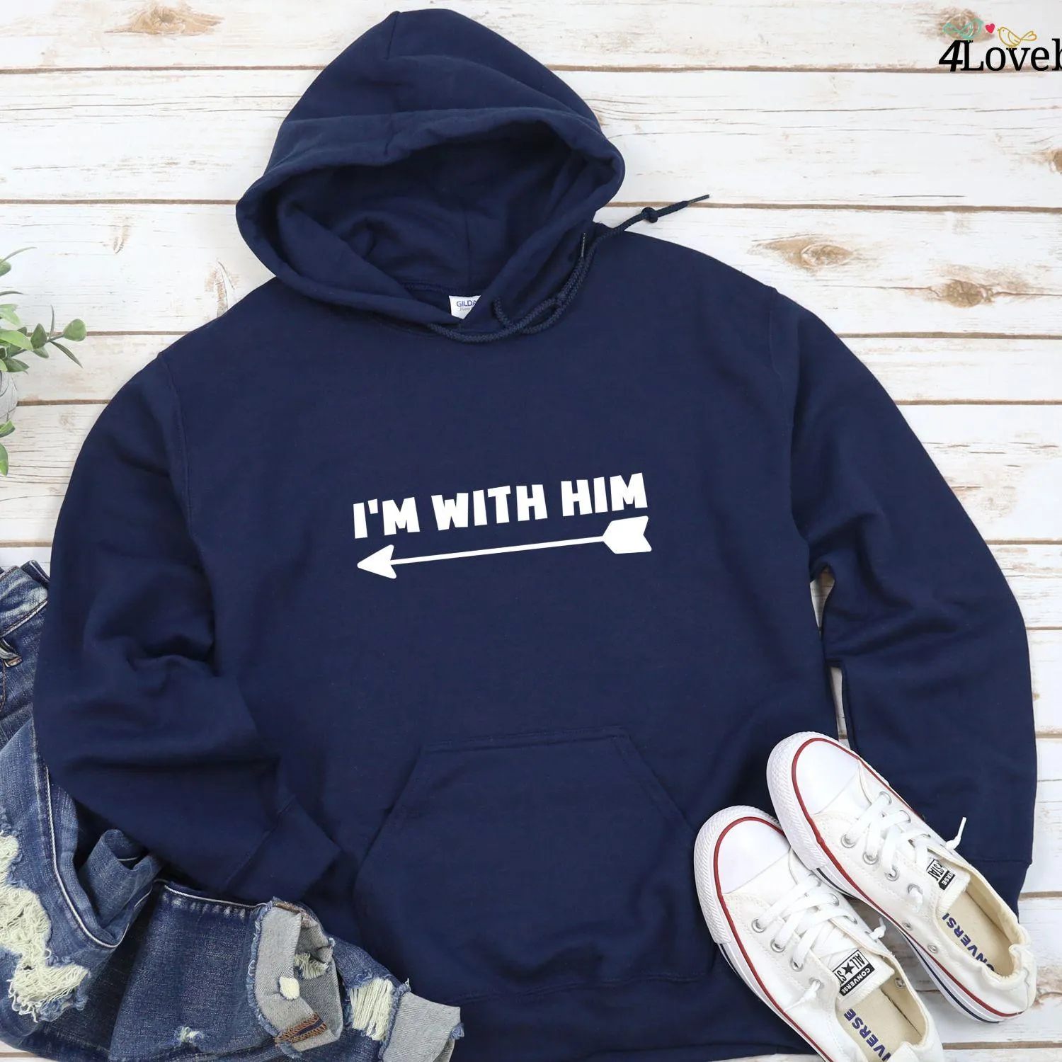 Gift for Lovebirds: Coordinated Outfits - 'I'm With Her' & 'I'm With Him' Combo Set