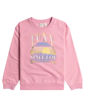 Girls Morning Hike A Sweatshirt in Prism Pink