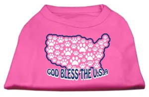 God Bless USA Screen Print Shirts Bright Pink XS (8)