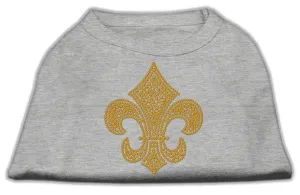 Gold Fleur De Lis Rhinestone Shirts Grey L (14)