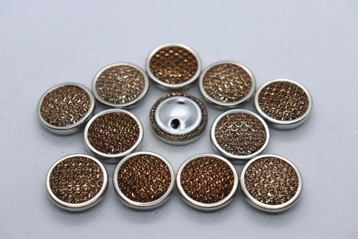 Golden Circular Metal Ring Sugar Design Coat Button