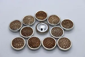 Golden Circular Metal Ring Sugar Design Coat Button