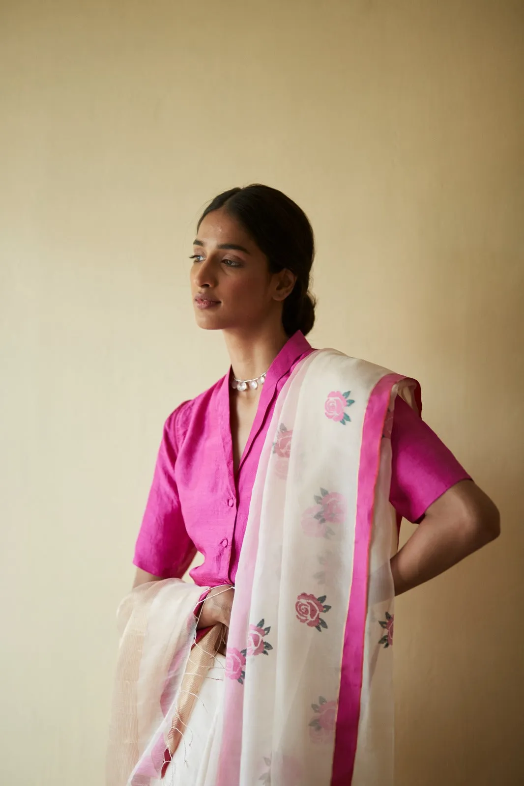 Grace Rose Jamdani Silk Saree