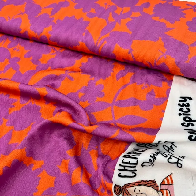 Happy Flowers-Viscose-Orange