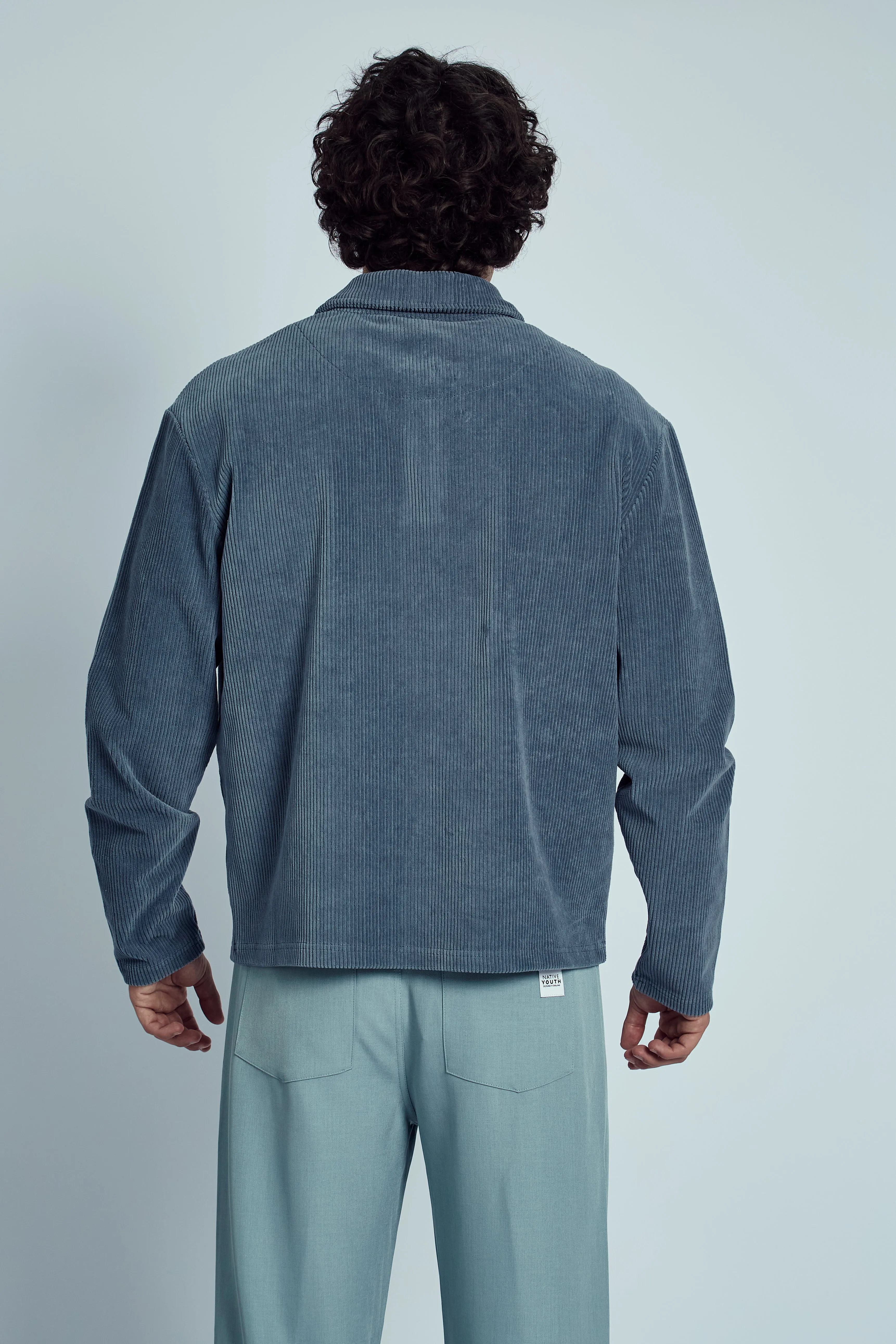 HAYTER CORDUROY SWEATSHIRT WITH POLO COLLAR