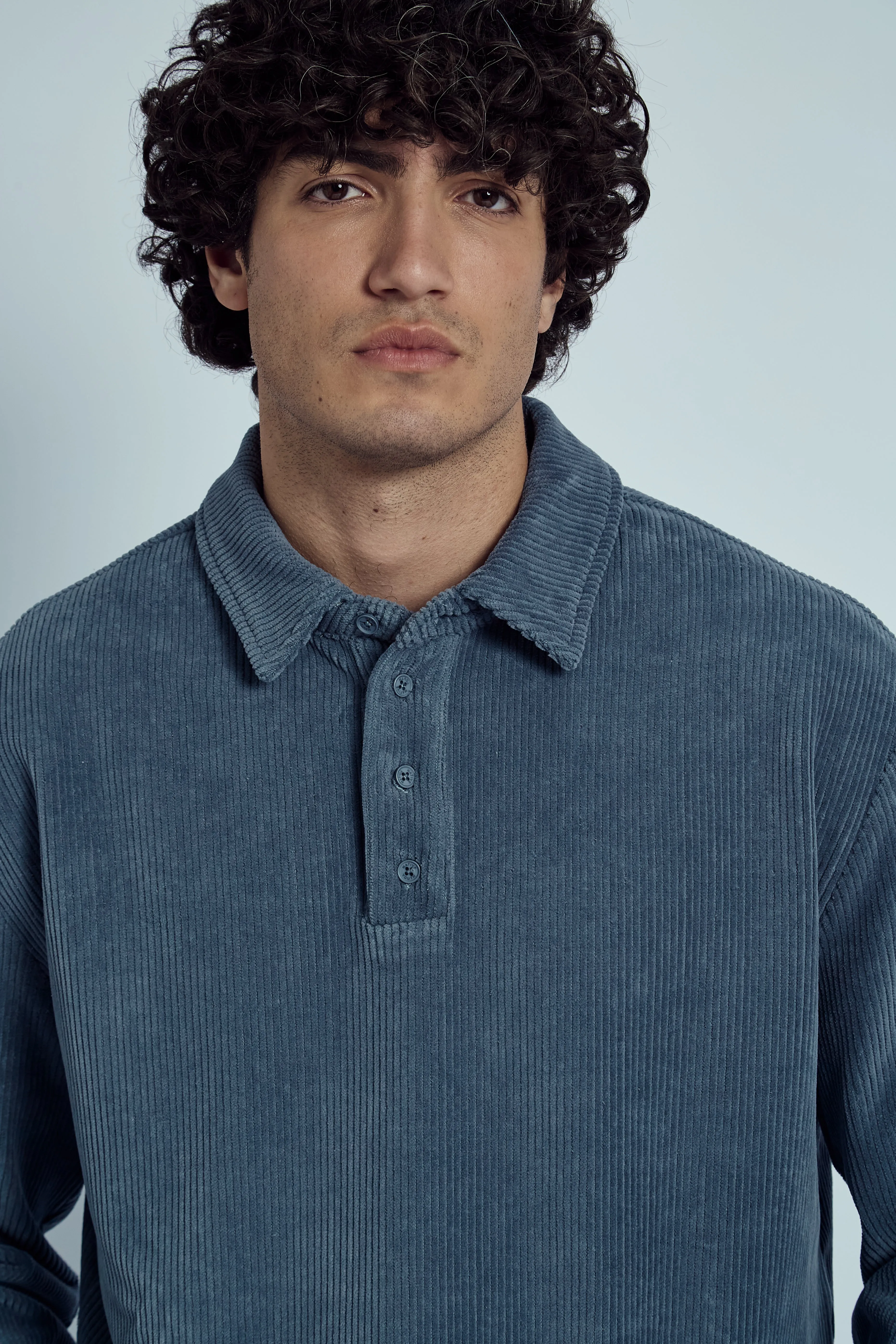 HAYTER CORDUROY SWEATSHIRT WITH POLO COLLAR