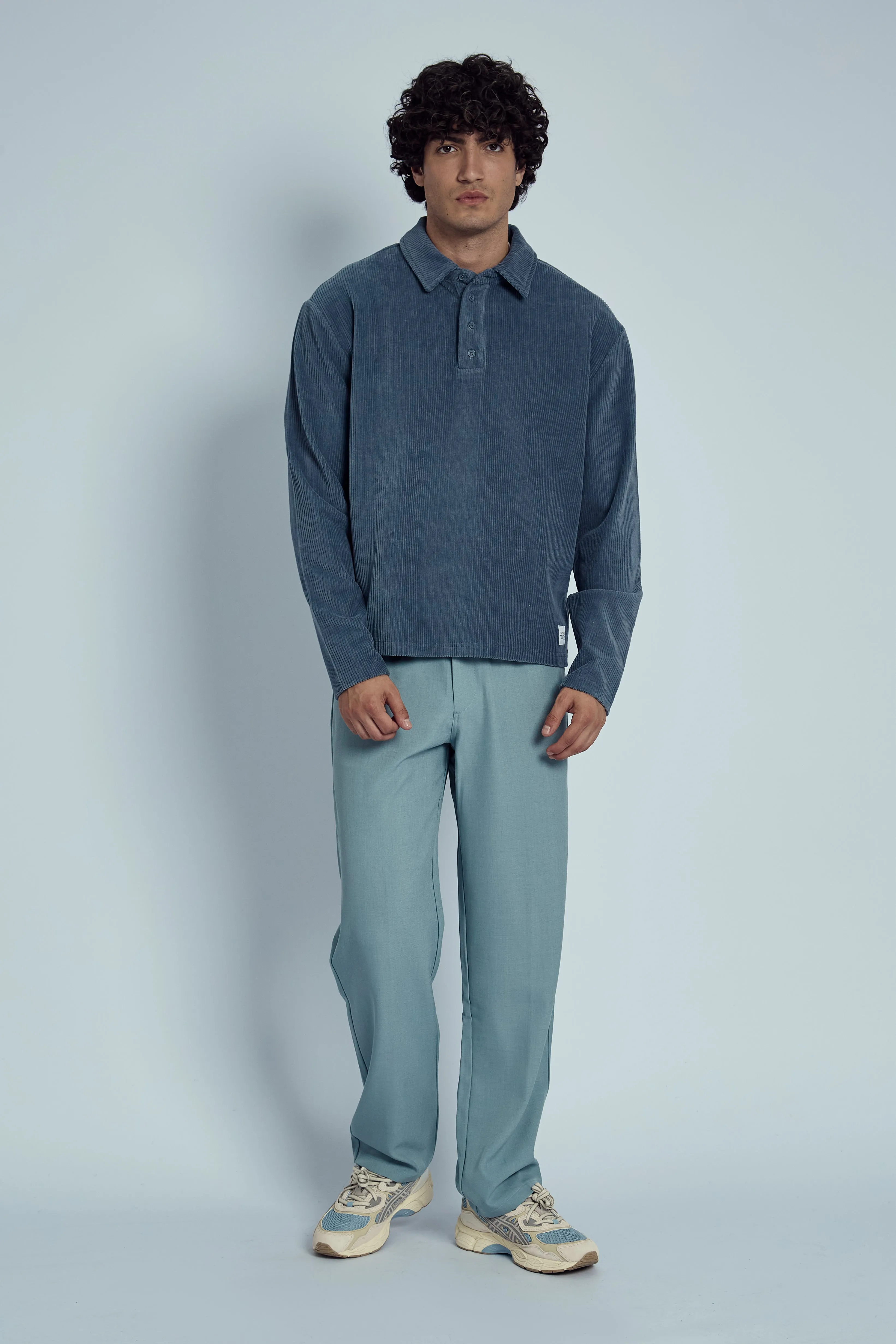 HAYTER CORDUROY SWEATSHIRT WITH POLO COLLAR