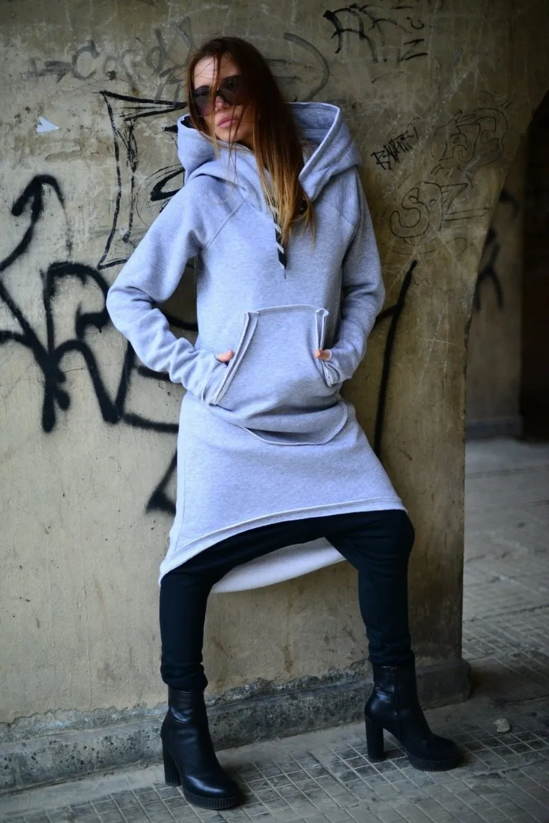 Hooded Warm Dress Ribbed Edge MELINDA