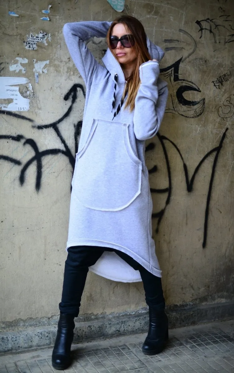 Hooded Warm Dress Ribbed Edge MELINDA