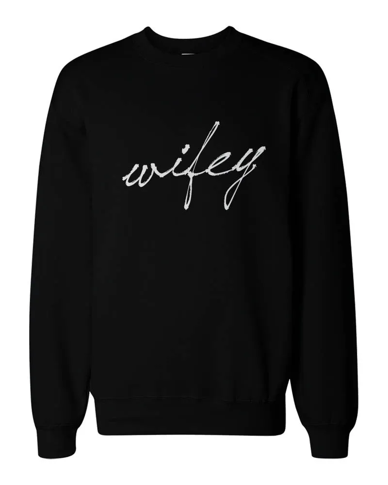 Hubby and Wifey Couple Sweatshirts Funny Matching Outfit for Couples