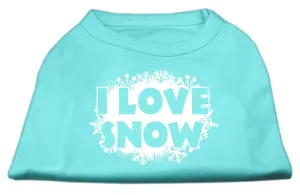 I Love Snow Screenprint Shirts Aqua XS (8)