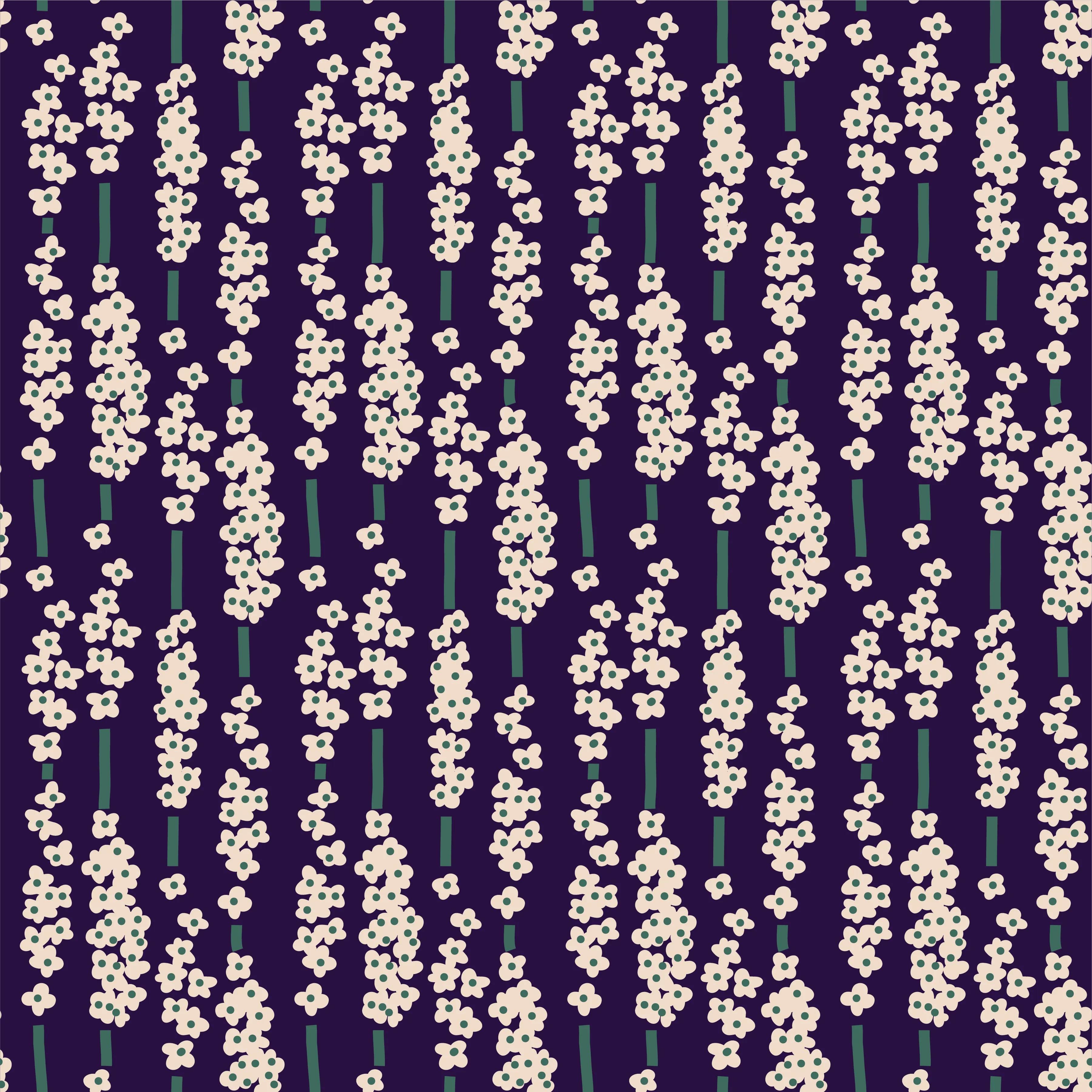 Jessica Nielsen - Cotton Viscose Twill - Purple Blossoms