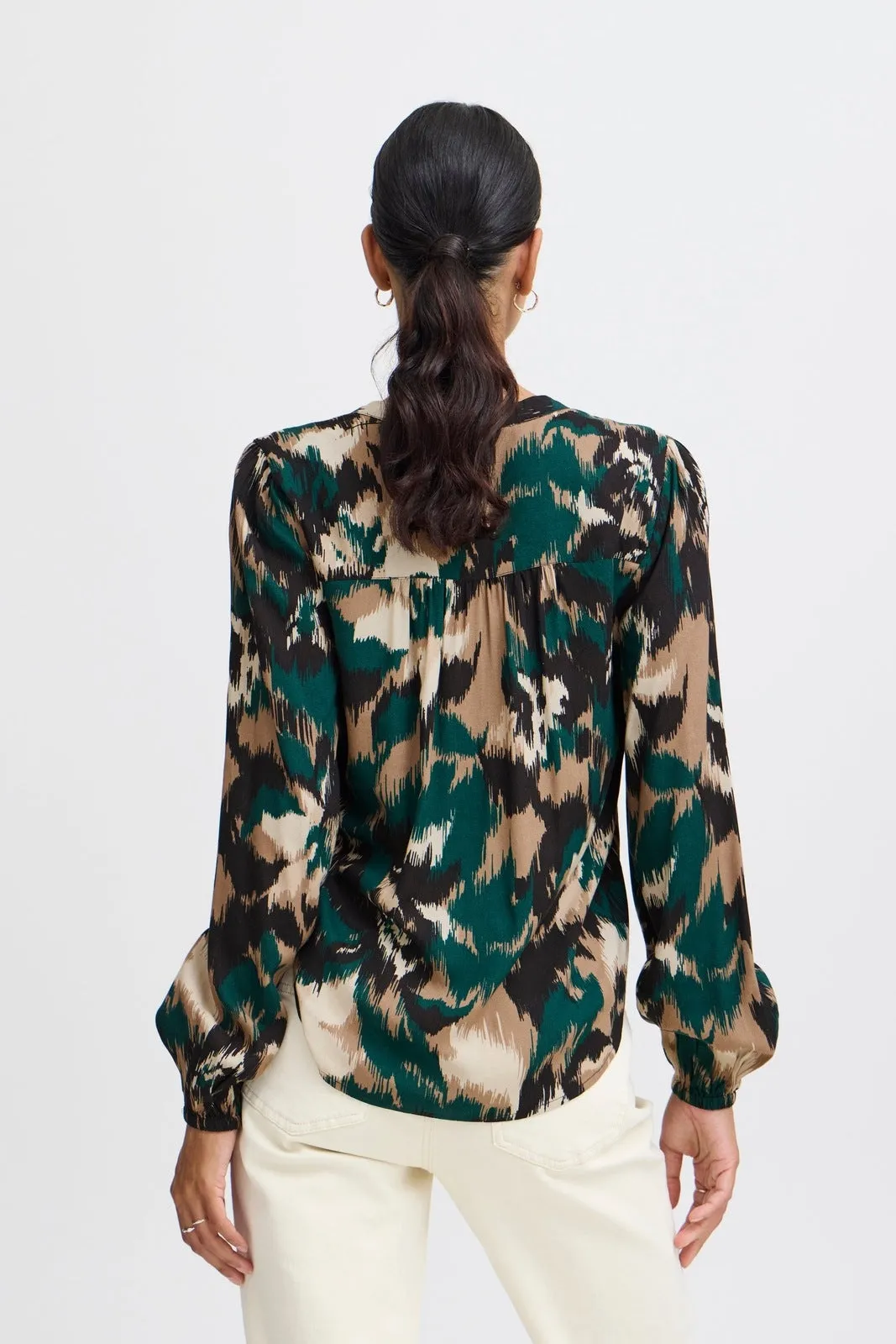 Josa Long Sleeve Blouse - Sea Moss Flower Mix