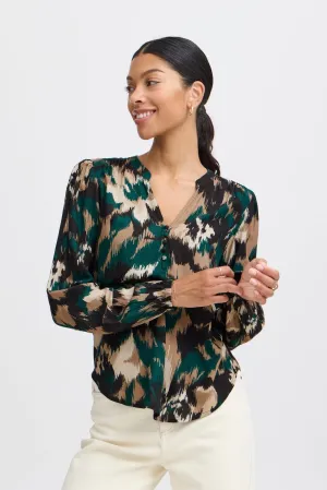 Josa Long Sleeve Blouse - Sea Moss Flower Mix