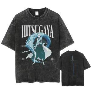 [KUJO] "Hitsugaya" 2-Sided Vintage Oversized T Shirt