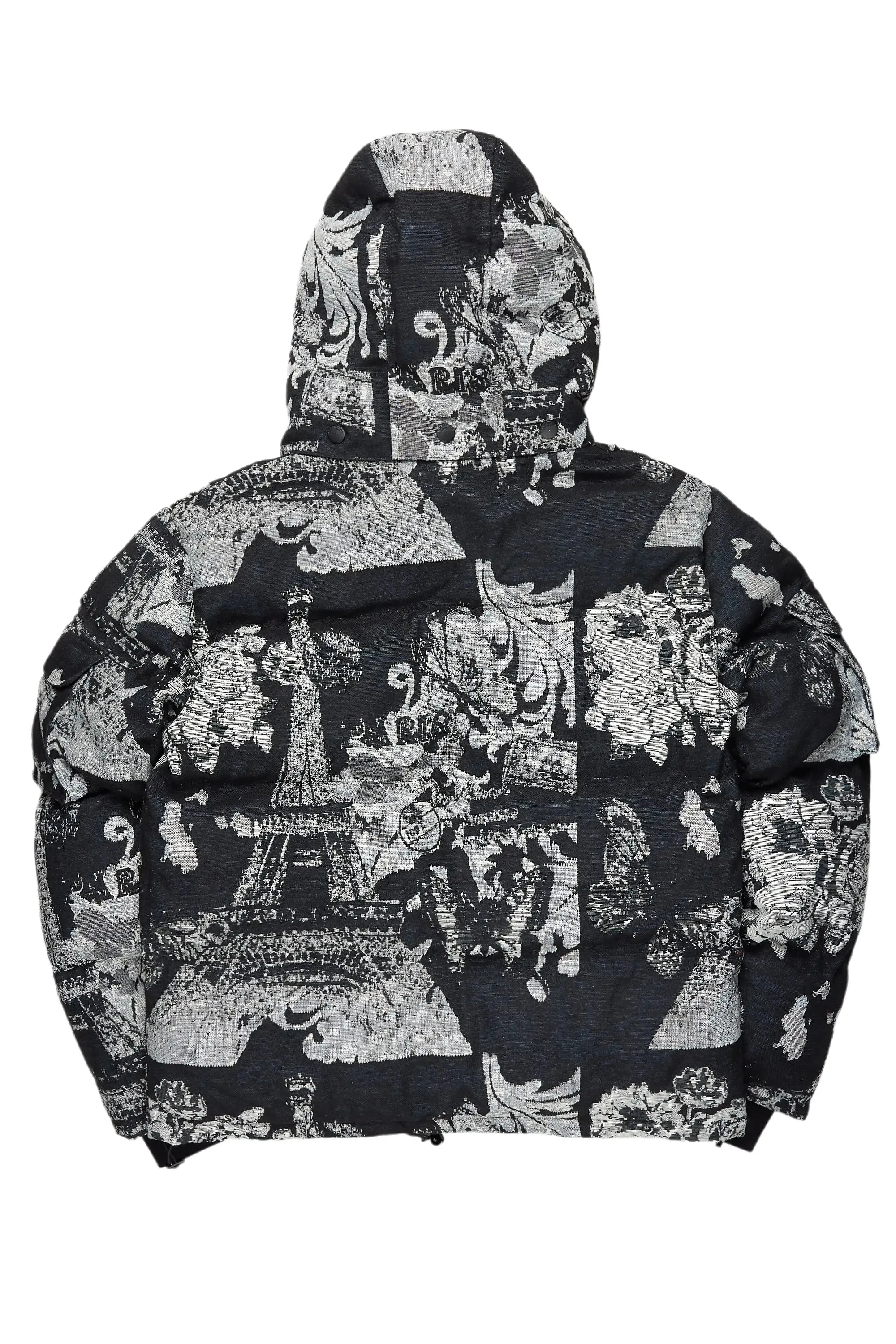 Lamont Black Tapestry Puffer Jacket