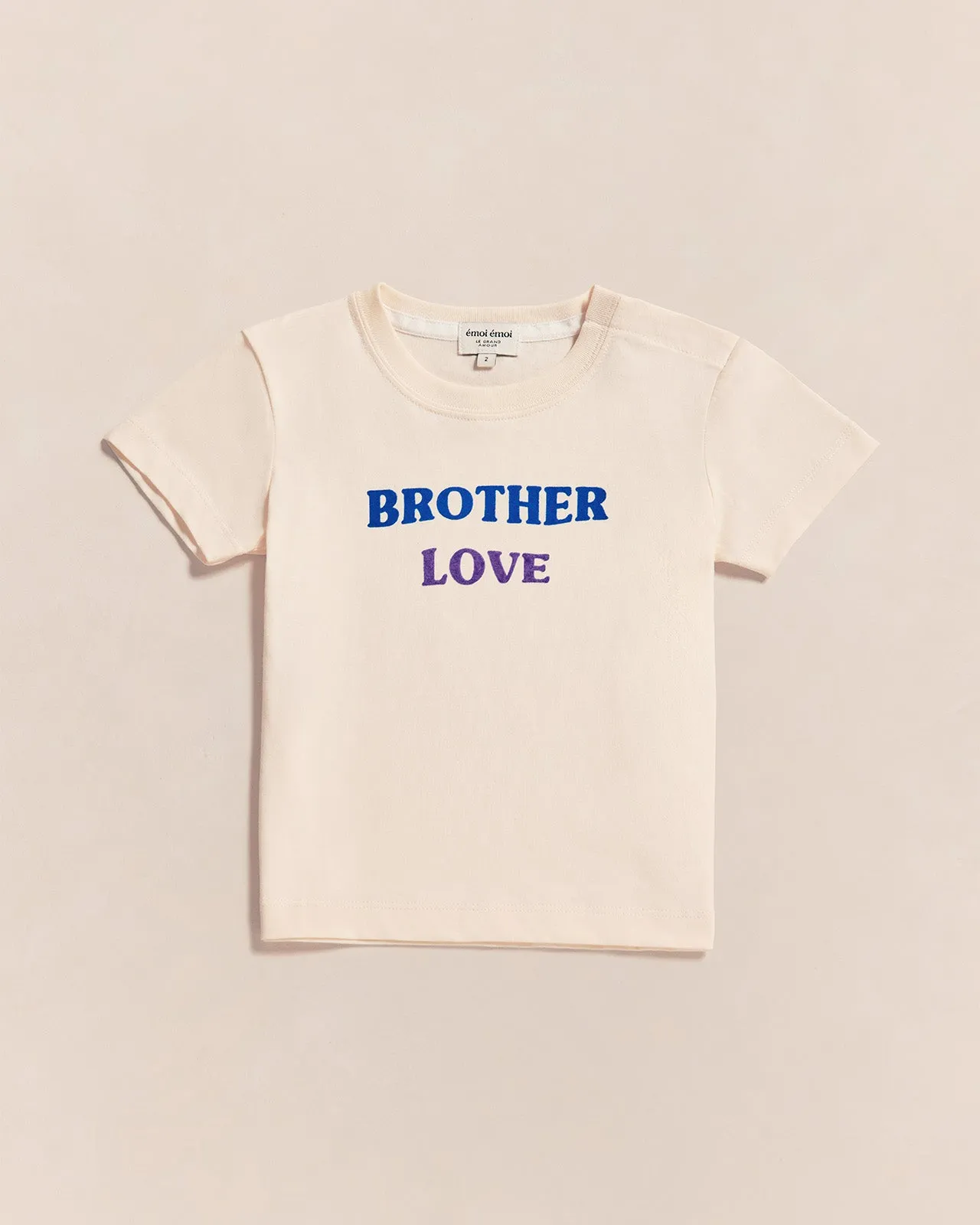 Le t-shirt Brother love en coton bio - crème