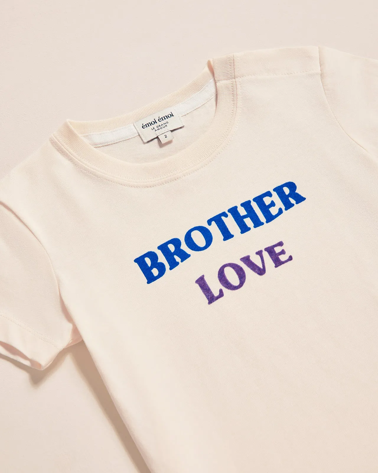 Le t-shirt Brother love en coton bio - crème