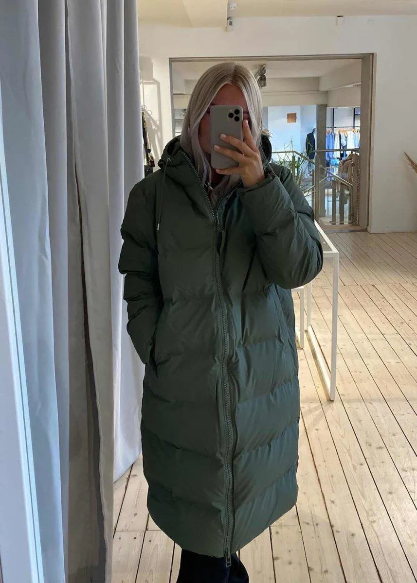 Long Puffer Jacket - Olive