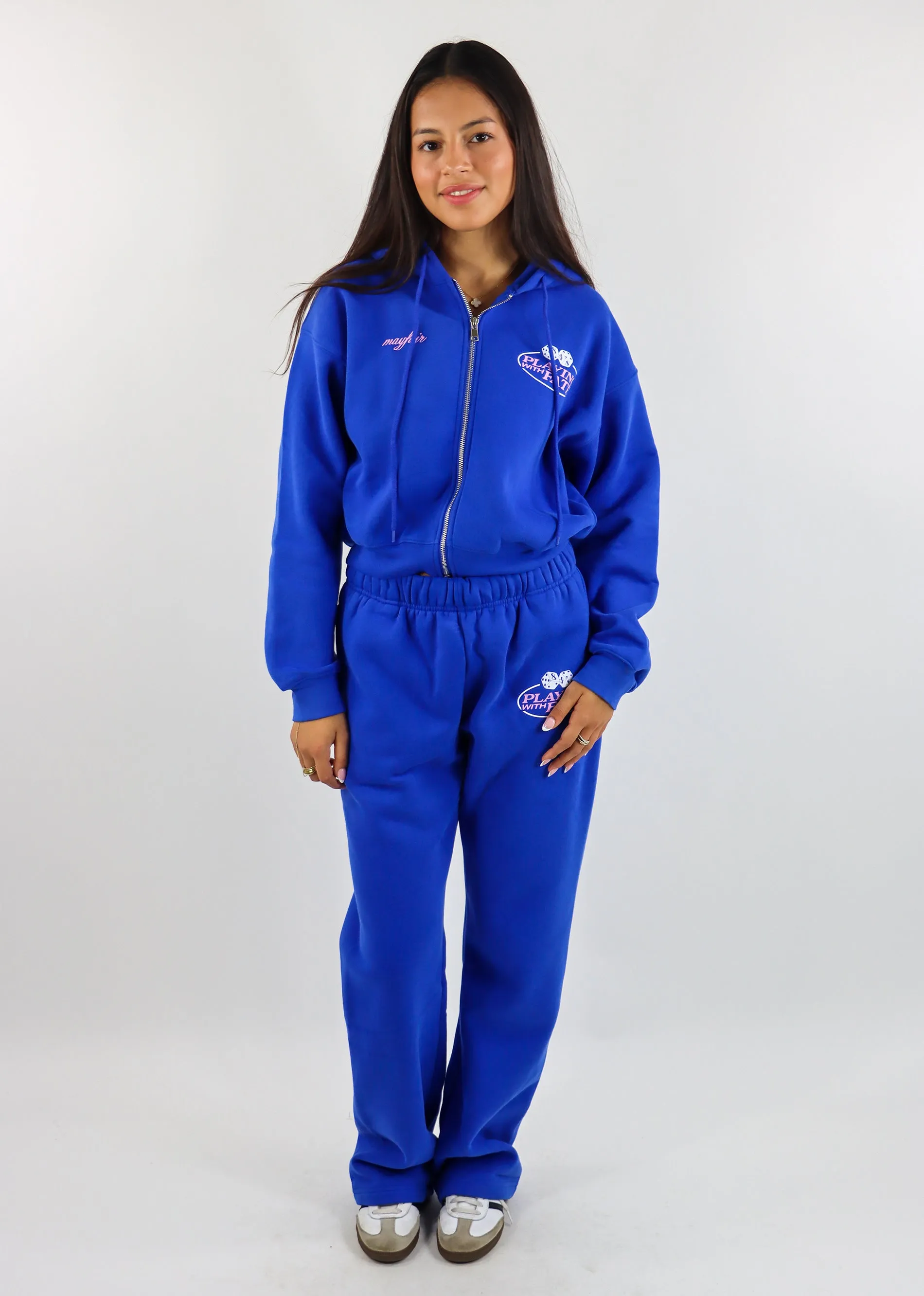 Mayfair Playing With Fate Fitted Zip-Up Hoodie ★ Cobalt Blue