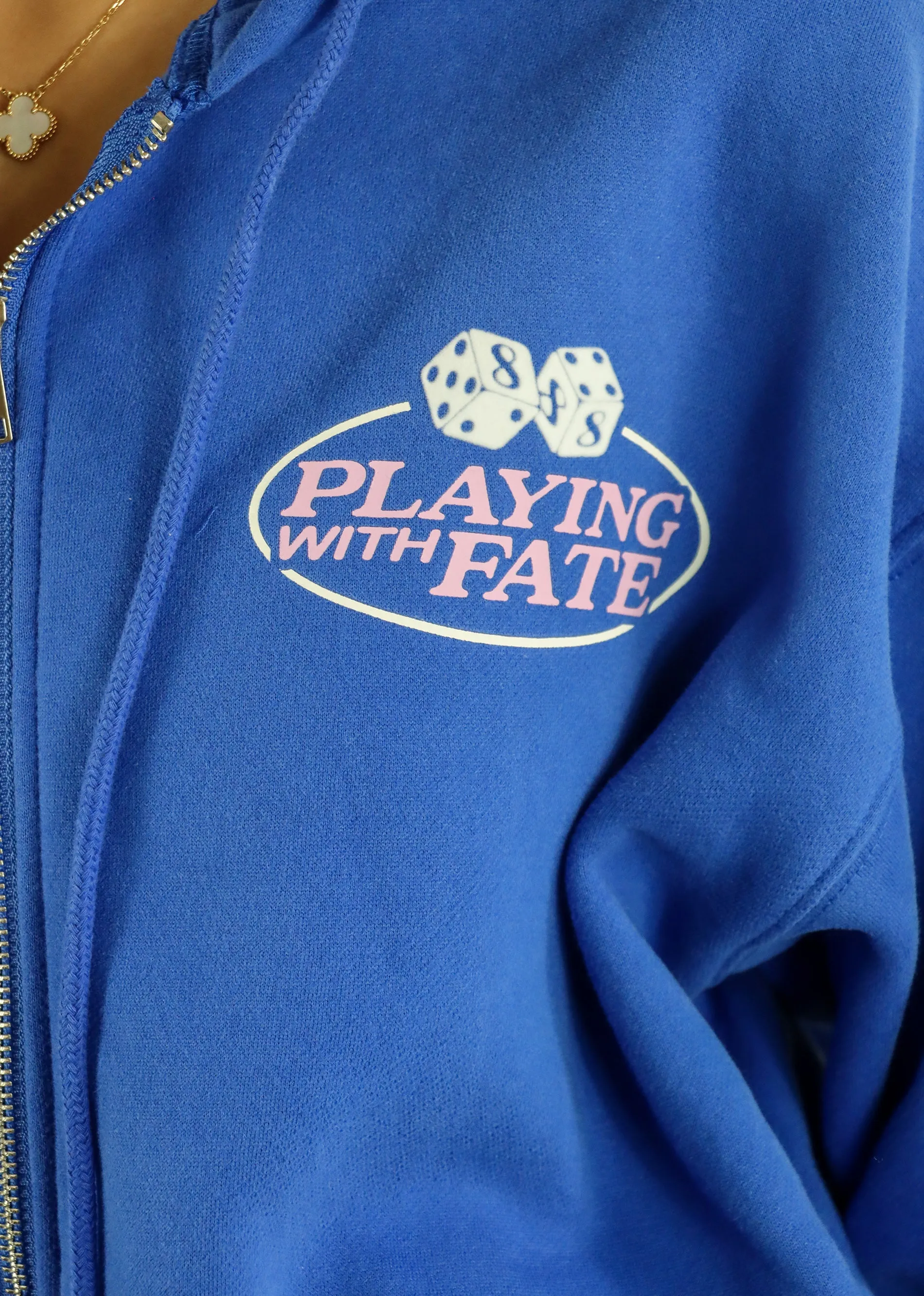 Mayfair Playing With Fate Fitted Zip-Up Hoodie ★ Cobalt Blue