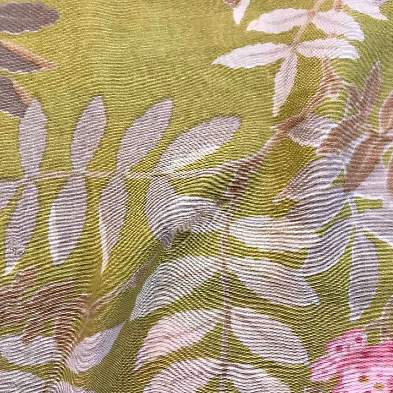 Mehendi Green Floral Muslin Silk Fabric