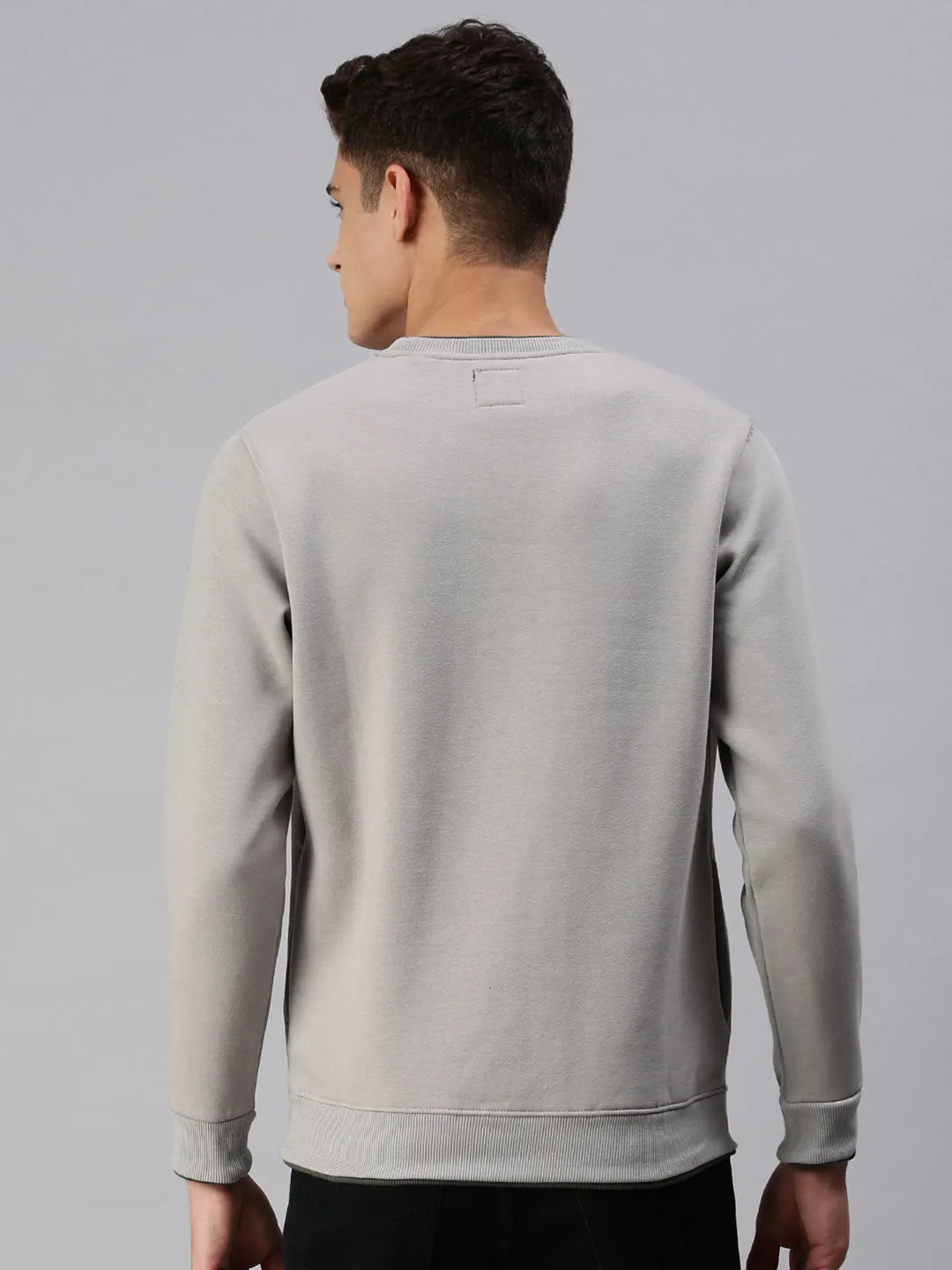 Men Solid Grey Sweatshirt