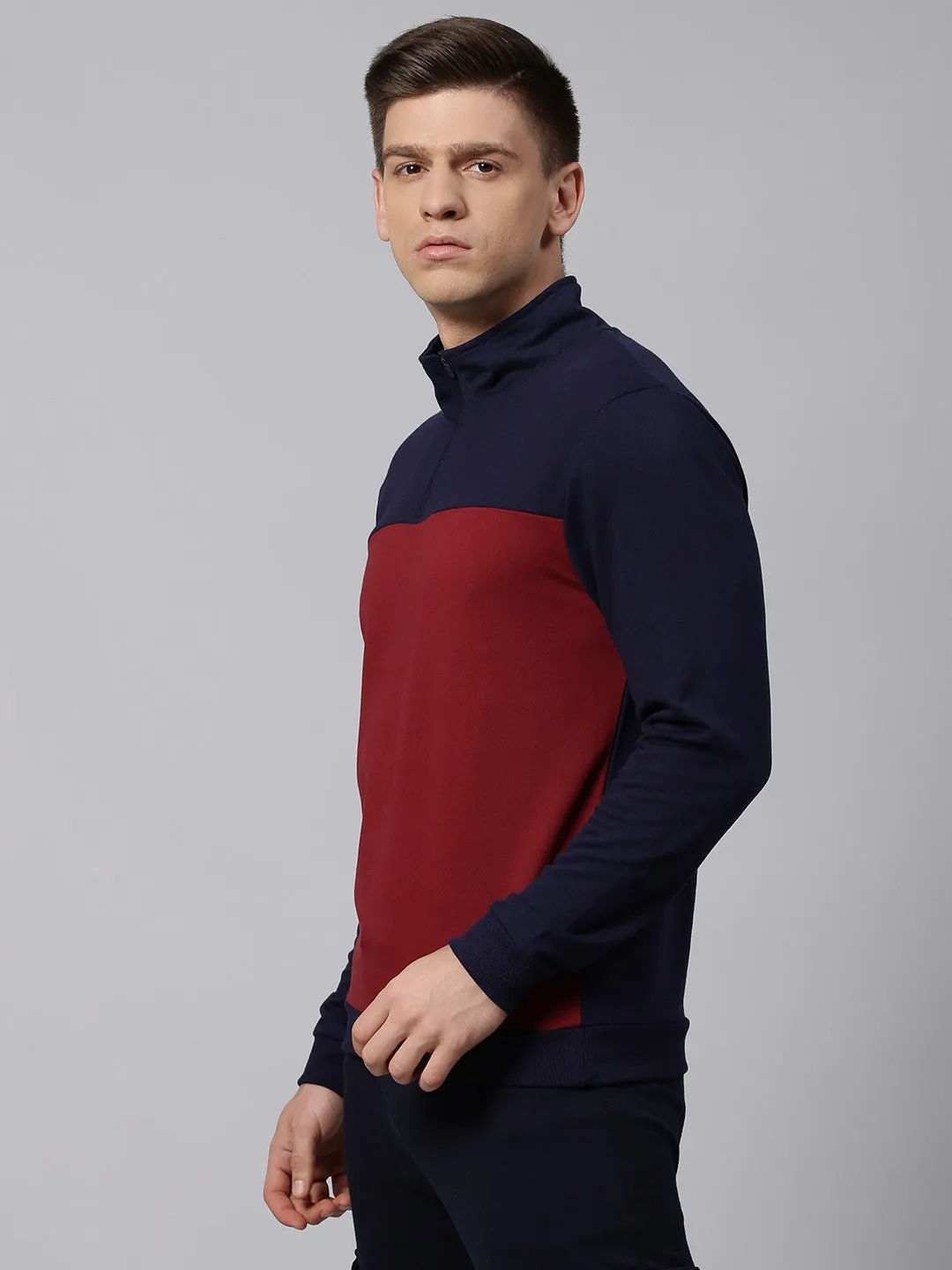 Mens Long-Sleeve Sweatshirt - Lightweight Casual Winterwear  (Wine)