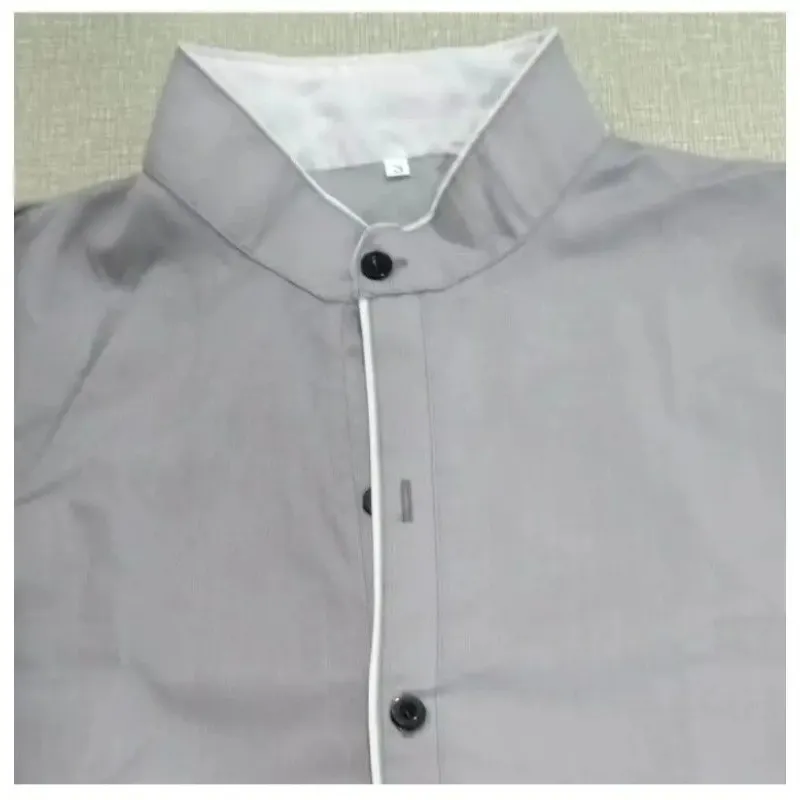 Men's Slim Fit Long Sleeve Shirt with Stand Collar and One Striped Style | Perfect for Everyday Wear