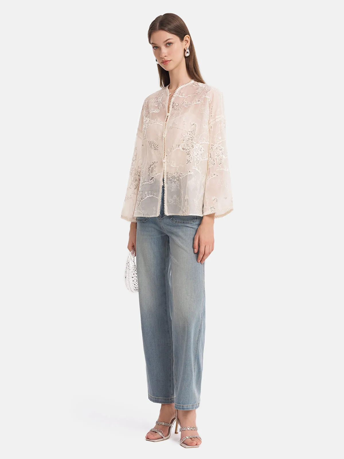 Mulberry Silk Beaded Short Jacket