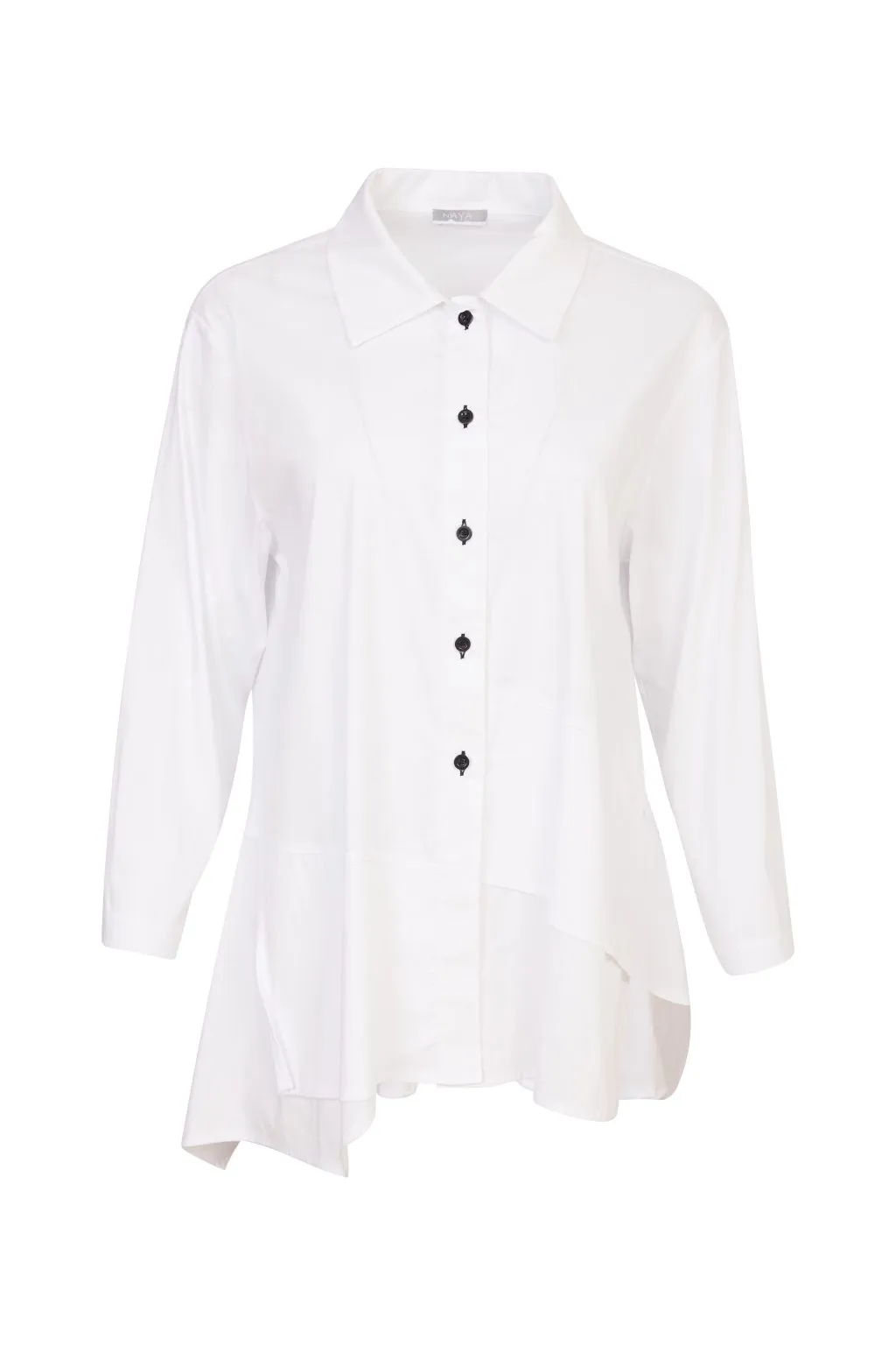 Naya - Cotton Blend Asymmetric Hem Shirt