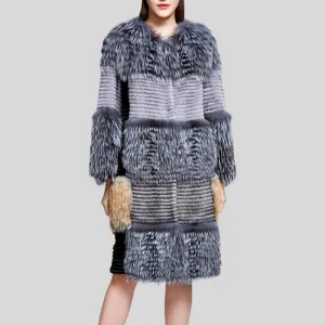 New Square Style Genuine Mink Fur Coat