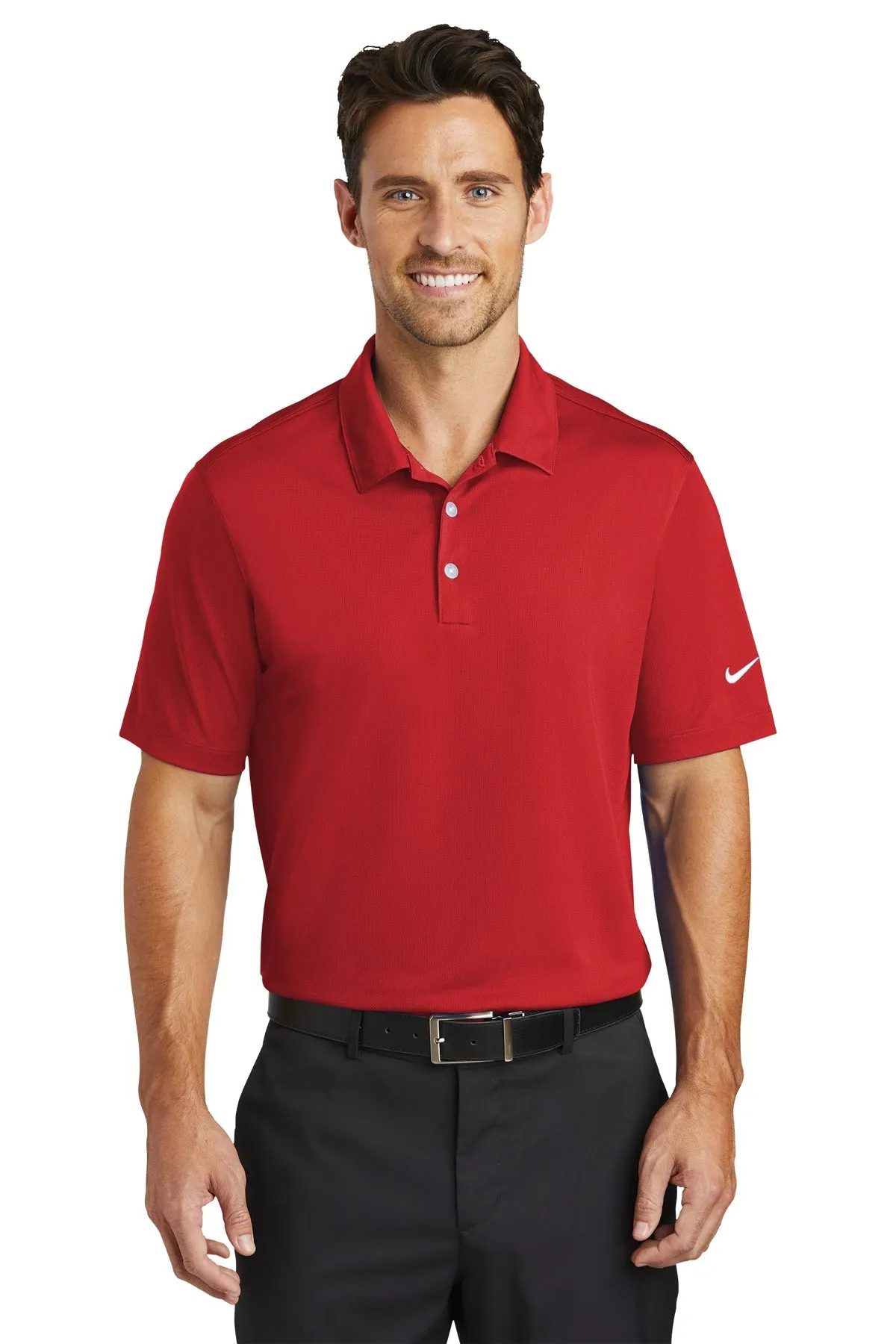 Nike Dri-FIT Vertical Mesh Custom Polos, University Red