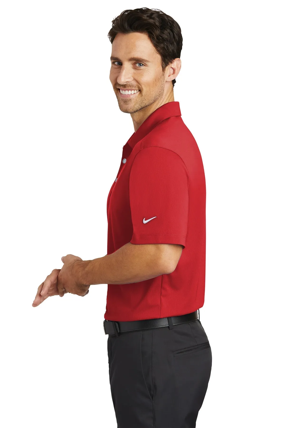 Nike Dri-FIT Vertical Mesh Custom Polos, University Red