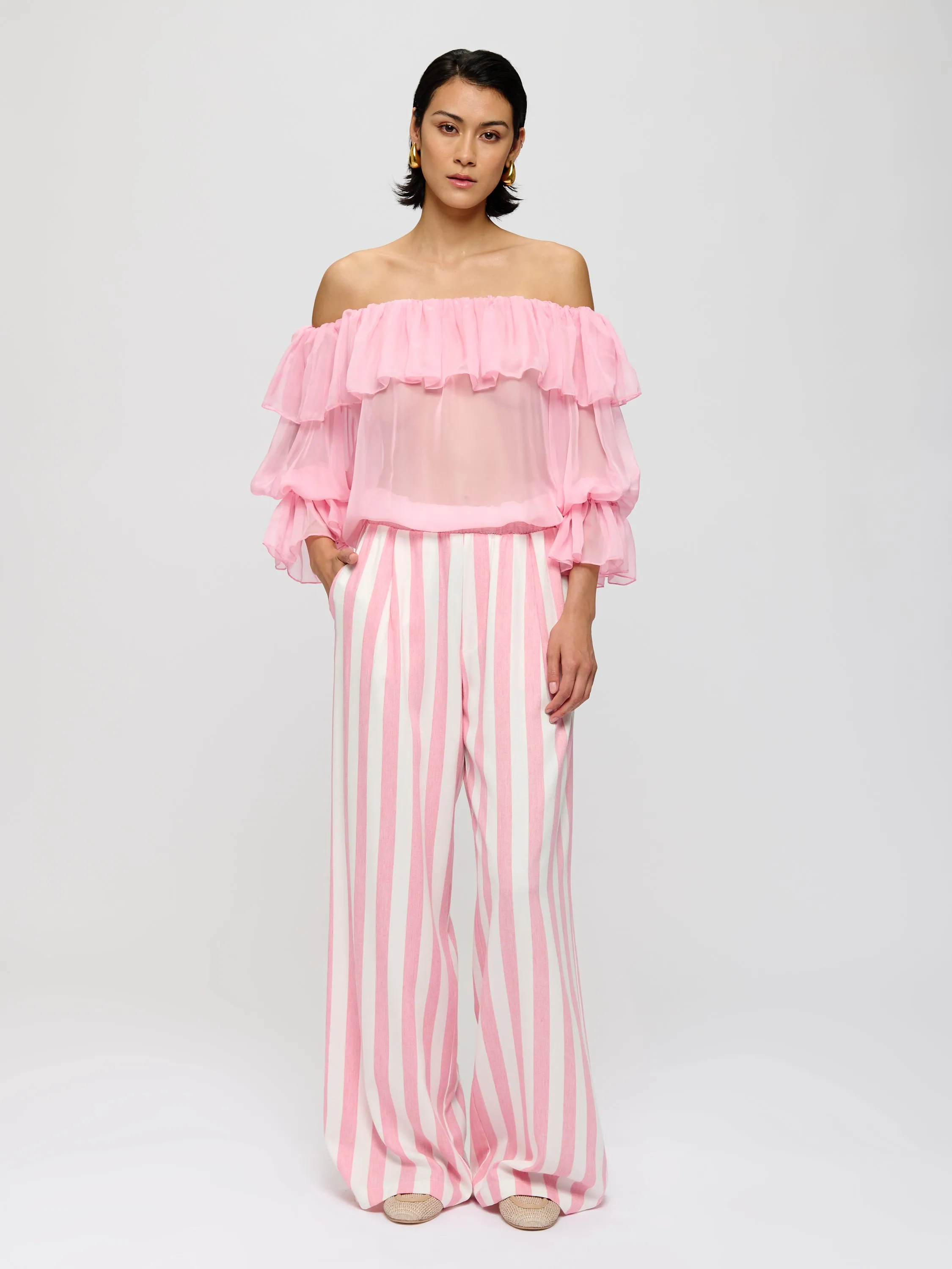 Off-Shoulder Sheer Top