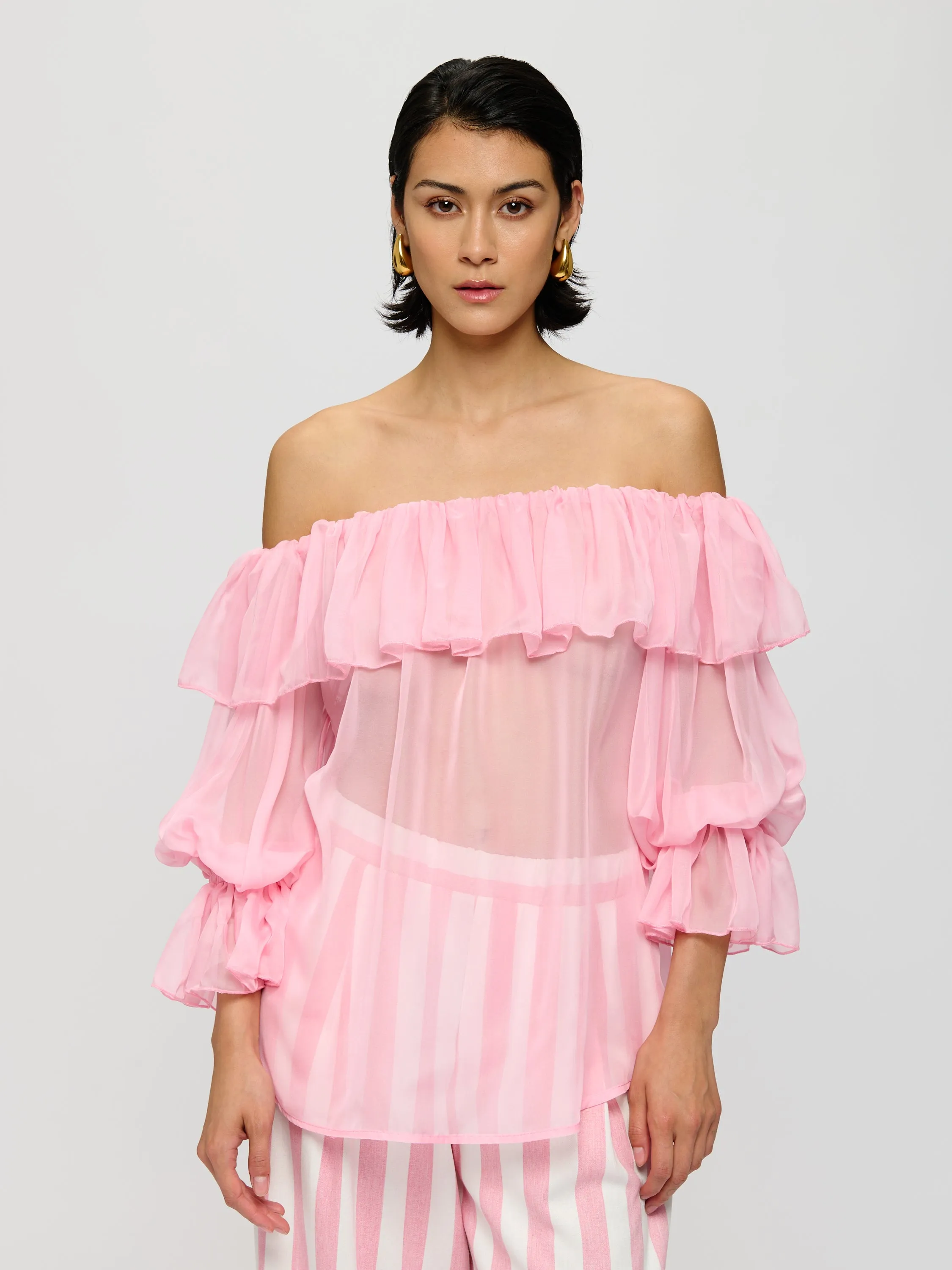 Off-Shoulder Sheer Top