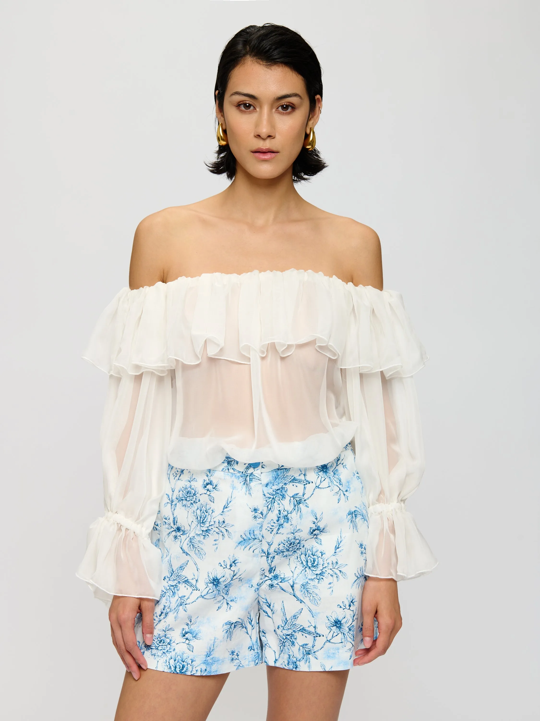 Off-Shoulder Sheer Top