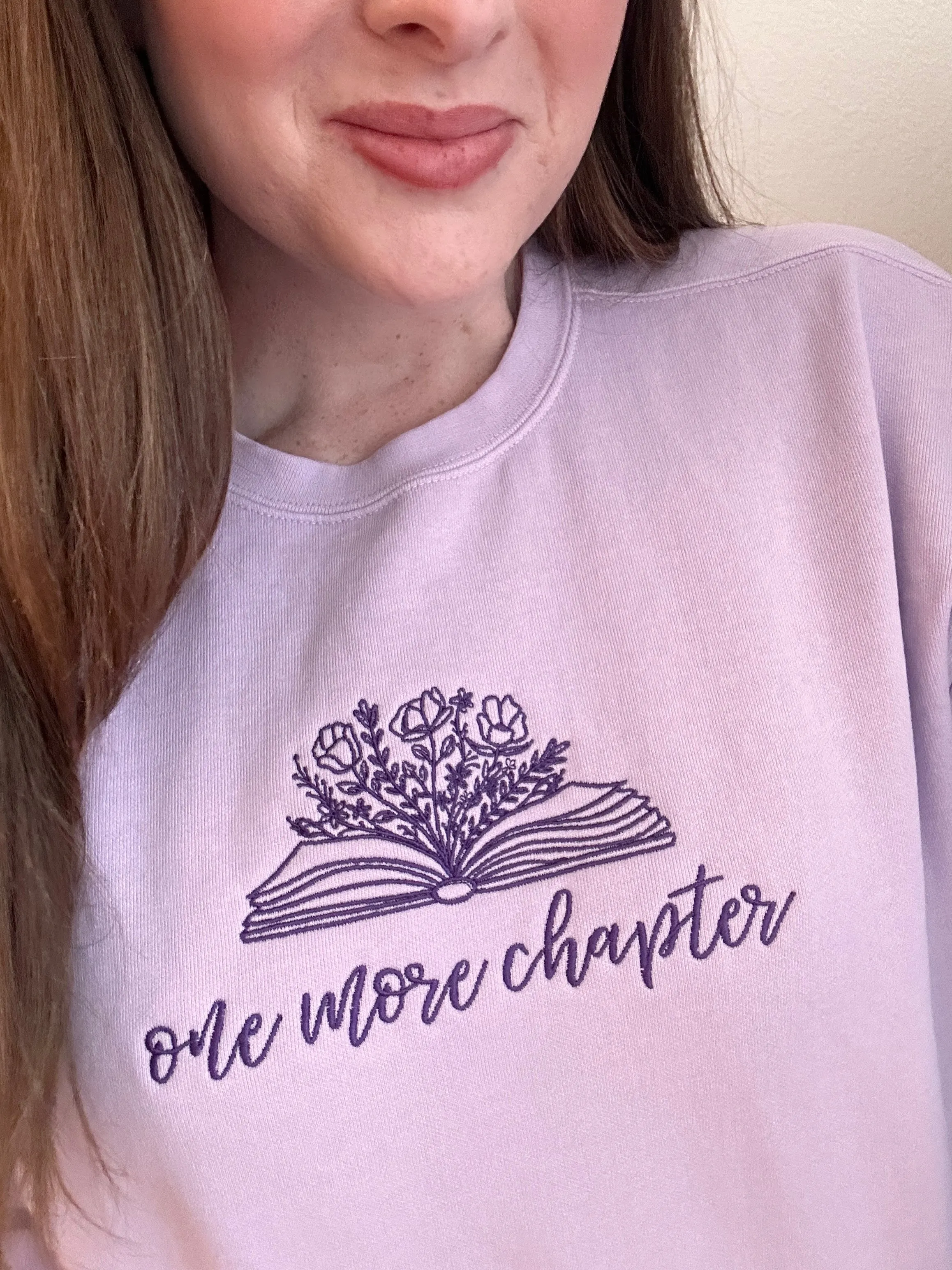 One More Chapter on Orchid Comfort Colors Sweatshirt