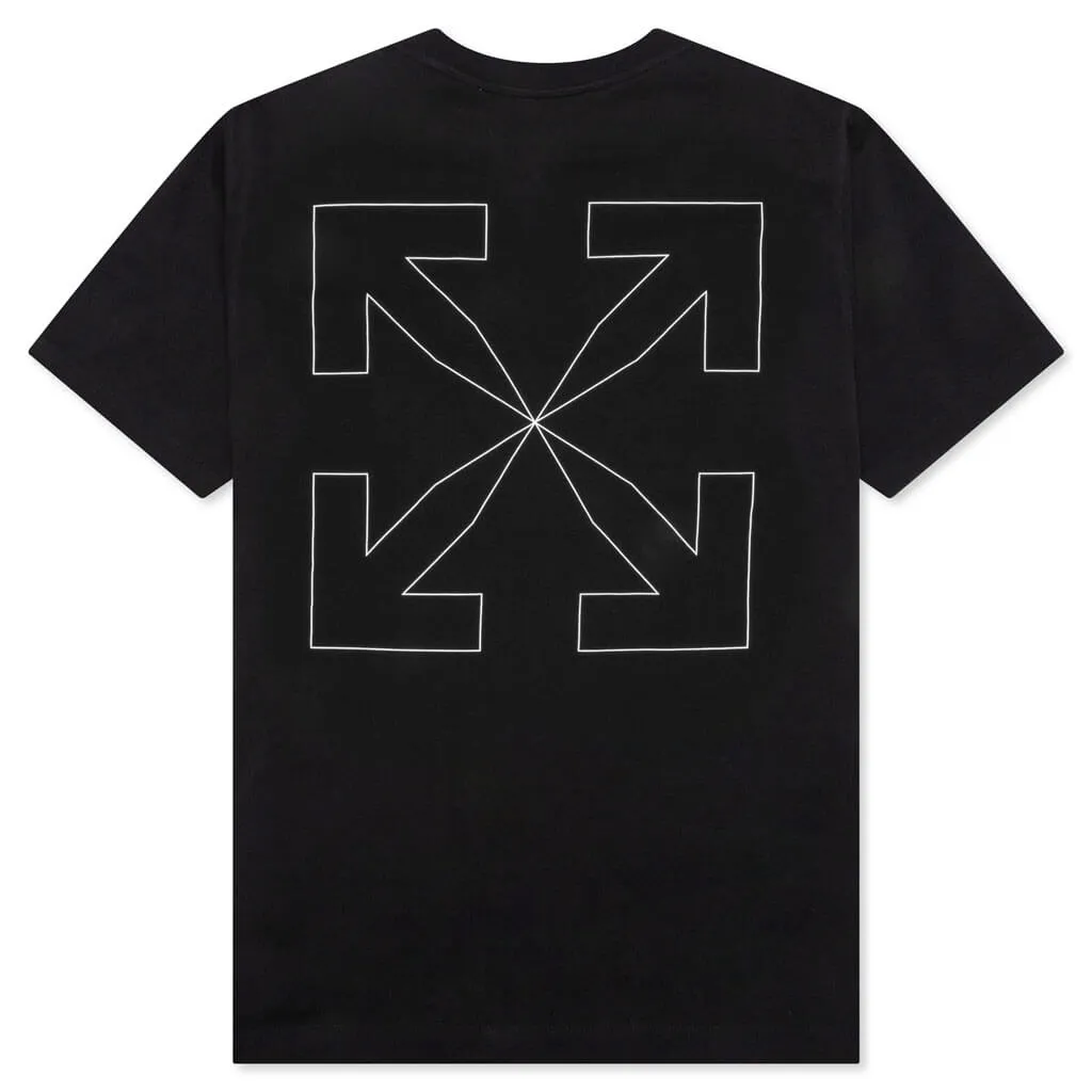 Outline Arrow Over S/S Tee - Black/White