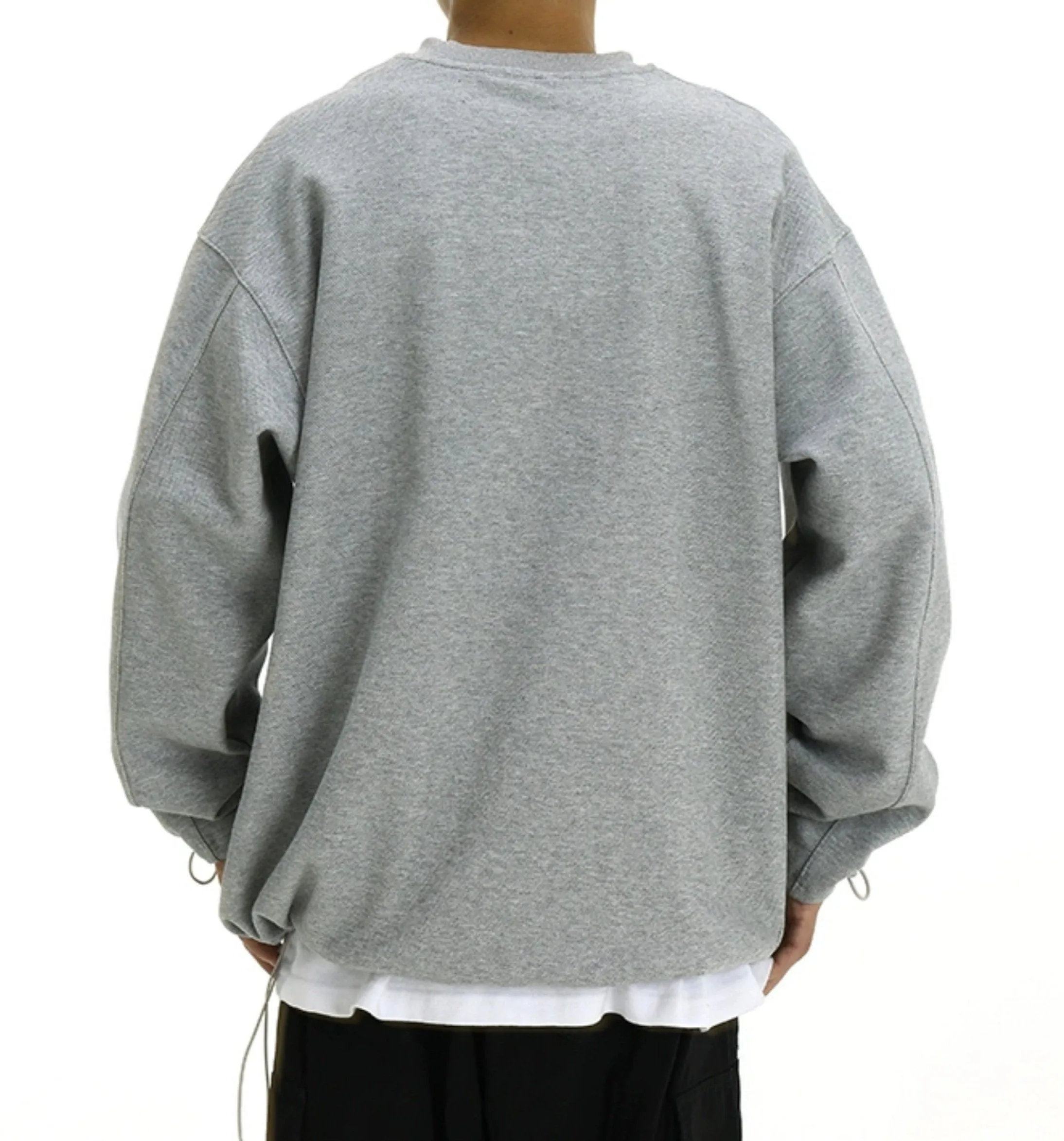 Oversized Half-Zip Ribbed Sweatshirt