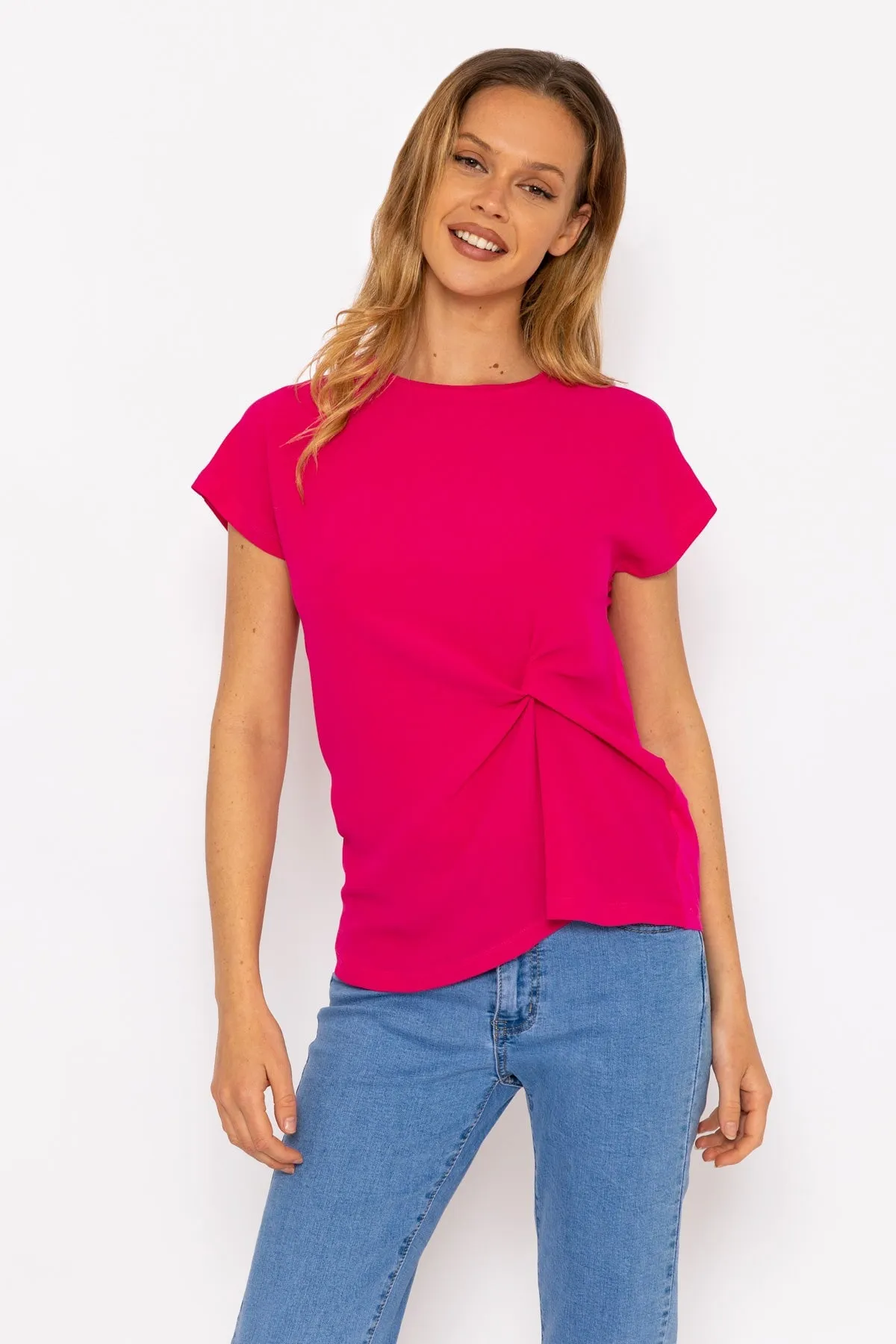 Pink Side Ruched Detail Top