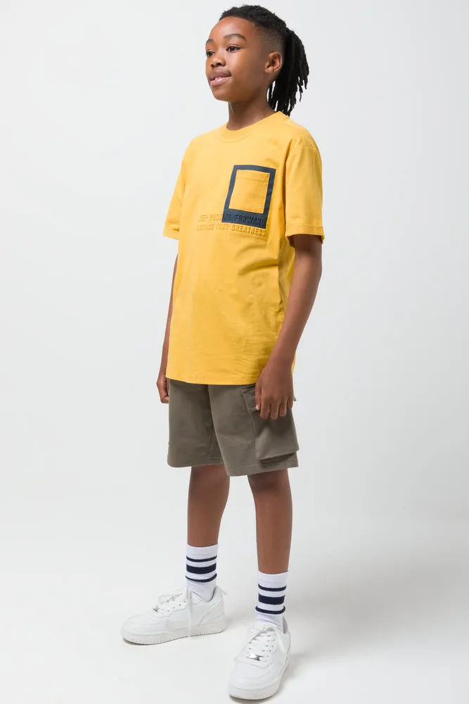 Pocket Style T-Shirt Yellow