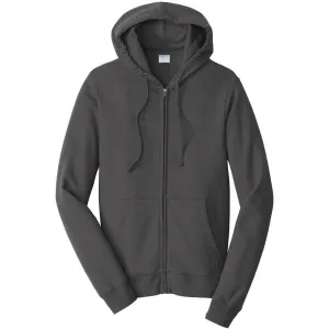 Port & Company Men's Charcoal Fan Favorite Fleece Full-Zip Hooded Sweatshirt