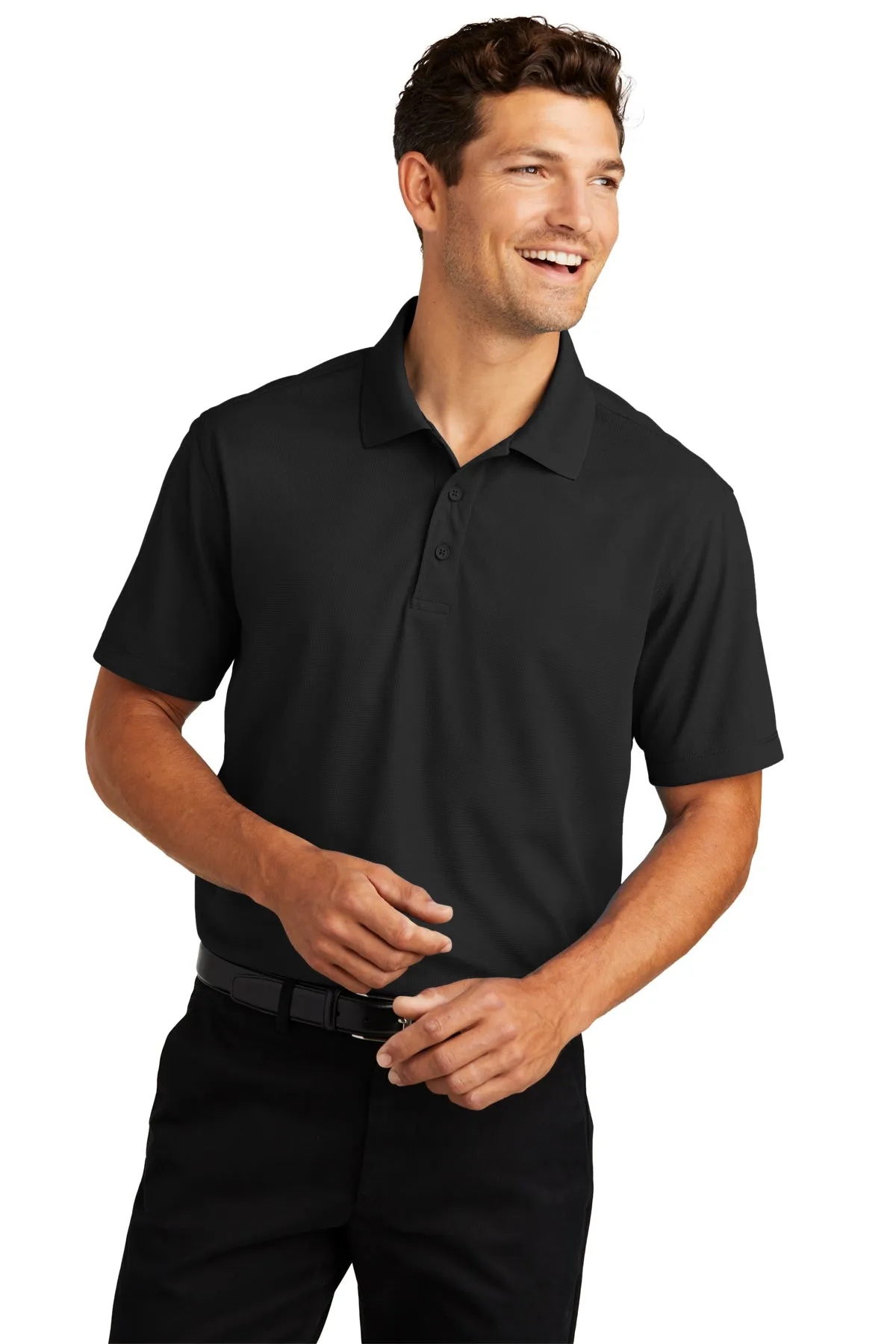 Port Authority Dry Zone Customized Grid Polos, Black