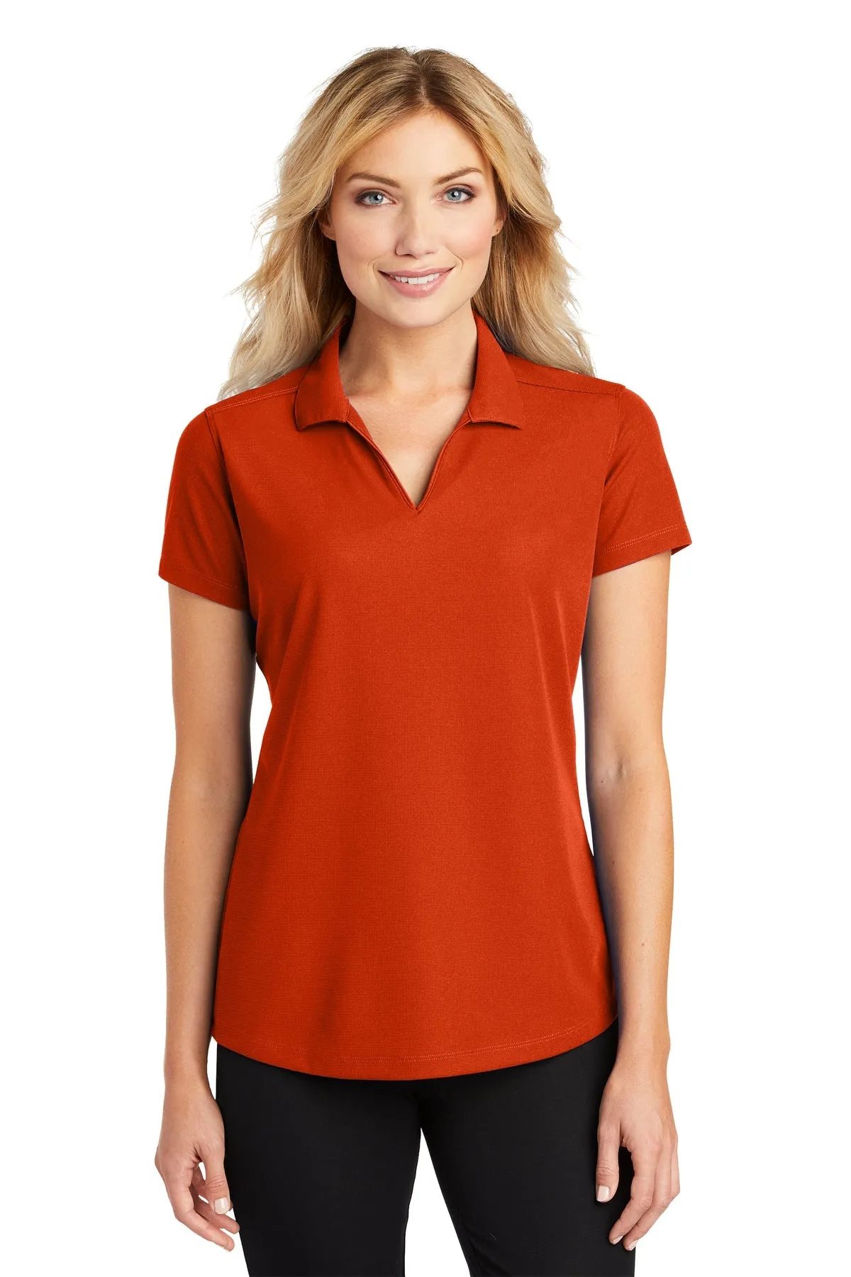 Port Authority Ladies Dry Zone Custom Grid Polos, Autumn Orange